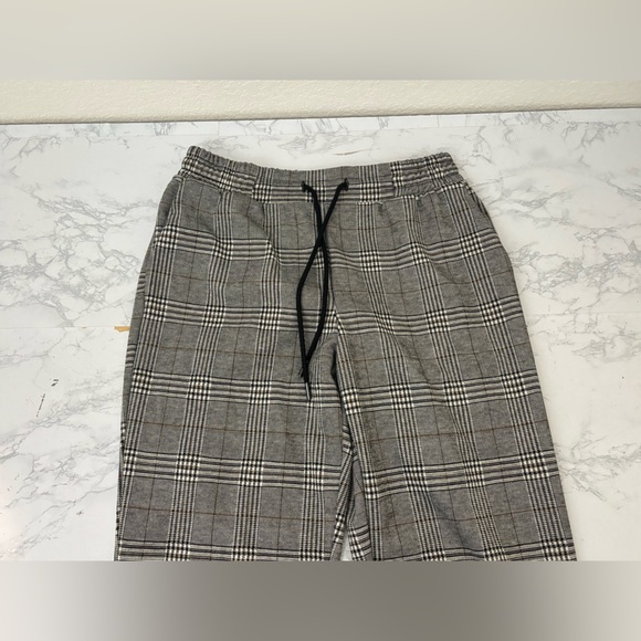 A New Day Pants Womens S Gray Plaid Elastic Waist Cotton Blend Jogger Plaid - Picture 2 of 6